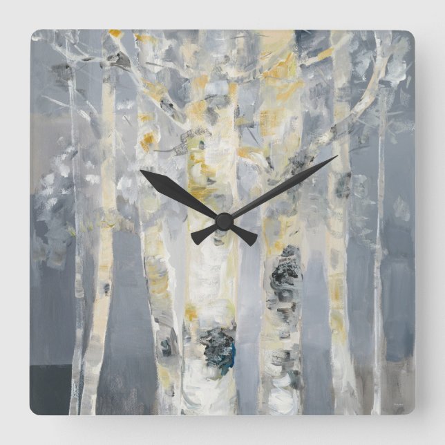 Horloge Carrée Birch Treks On Grey Arrière - plan 6 (Recto)
