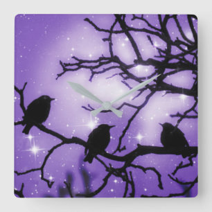 Horloge Carrée Birds on a Branch