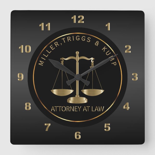 Horloge Carrée Black and Gold (Recto)