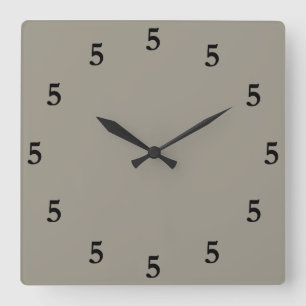 Horloge Carrée Black Five Heures Quelque Part, Aluminium Gris Arg