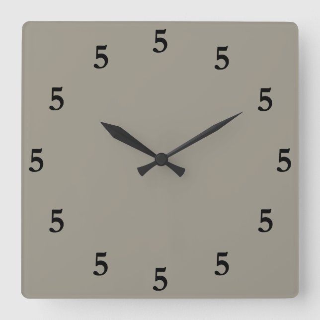 Horloge Carrée Black Five o'Horloge Quelque Part, Aluminium gris  (Recto)