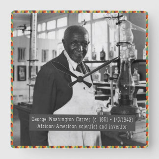 Horloge Carrée Black History Clock : George Washington Carver