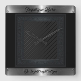 Horloge Carrée black,silver,grey,barber