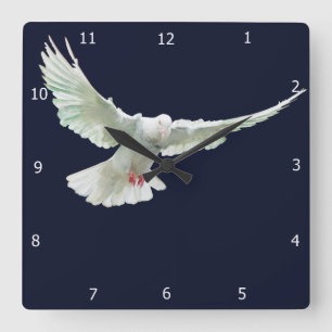 HORLOGE CARRÉE BLANC DOVE