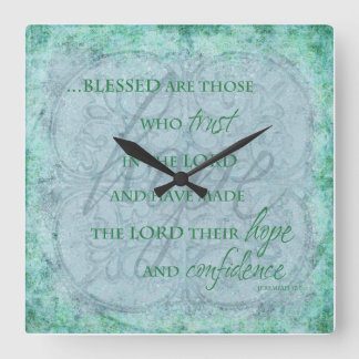 Horloge Carrée Blessed are Those Who a porté dans le Lord Clock