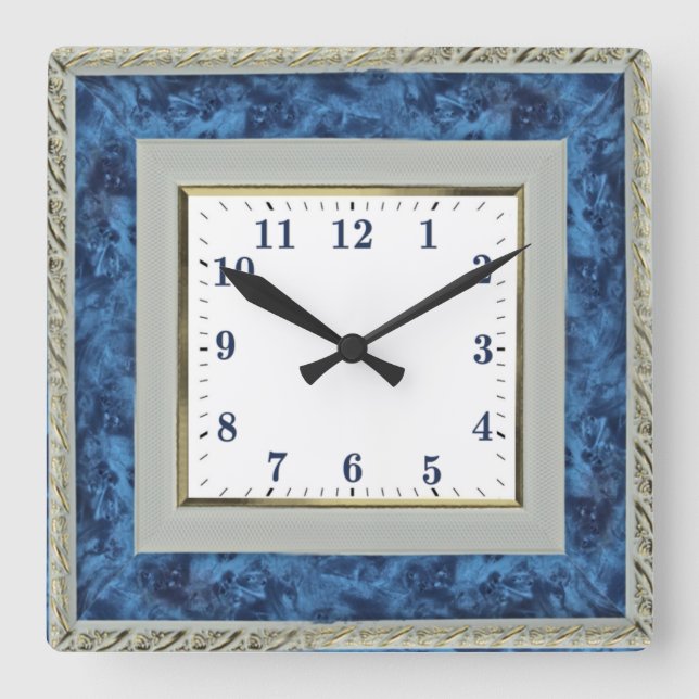 Horloge Carrée Bleu (Recto)