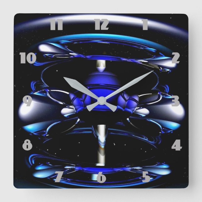 Horloge Carrée bleu (Recto)