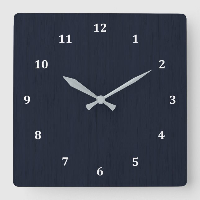 Horloge Carrée Bleu bambou de la marine classique Regarder le gra (Recto)