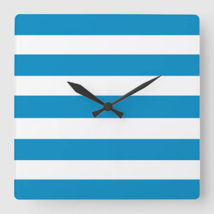 Horloge Carrée Bleu et blanc sur les transats