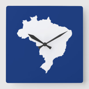 Horloge Carrée Bleu océanique au Brésil à Emporio Moffa