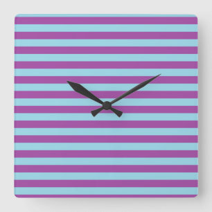 Horloge Carrée Bleu pastel et violet raypes