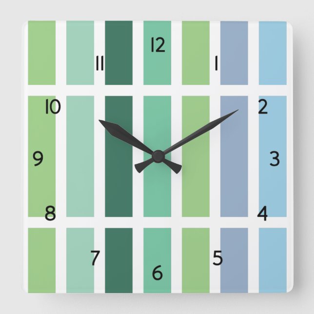 Horloge Carrée Bleu vert (Recto)