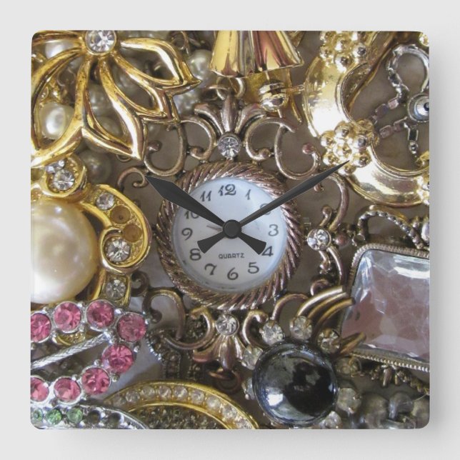 Horloge Carrée bling bling (Recto)