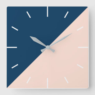 Horloge Carrée bloc en pastel moderne élégant de couleur de ble