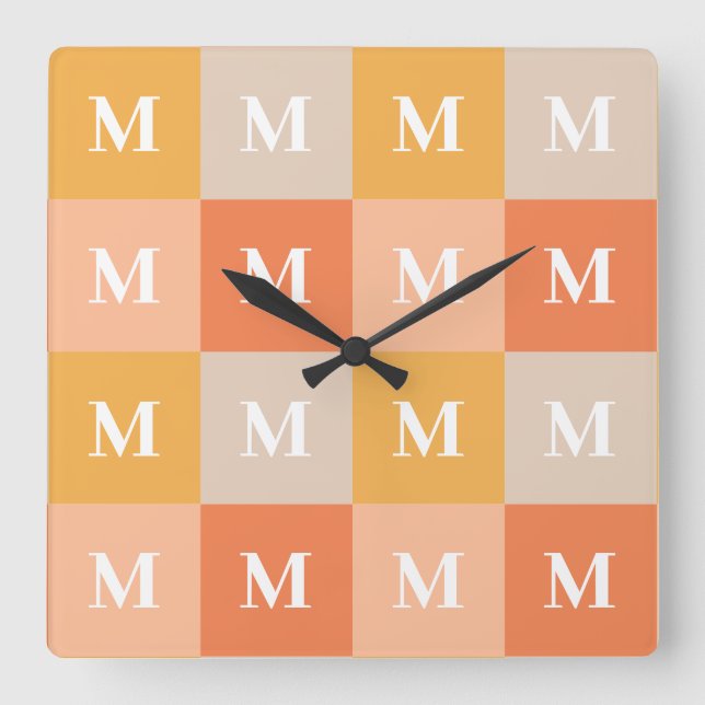 Horloge Carrée Bloc monogram geometric color (Recto)