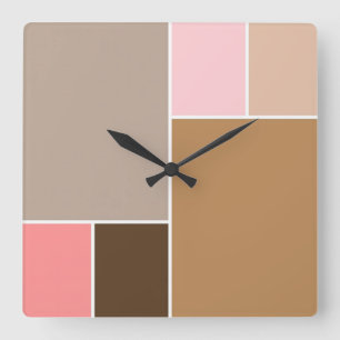 Horloge Carrée Blocs de couleurs de coquillage