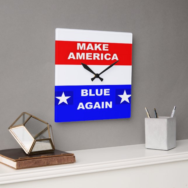 Horloge Carrée Blue Again (Bureau)