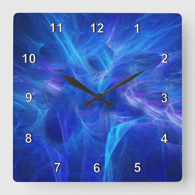 Horloge Carrée Blue Flash Wall (Recto)