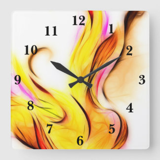 Horloge Carrée Blue Flower Invert Clock