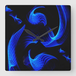 Horloge Carrée Blue Light Extravaganza Wall Clock