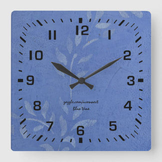 Horloge Carrée Blue Vine 2.0