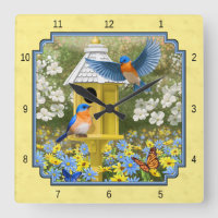 Bluebirds et Rond Birhouse Jaune