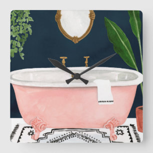 Horloge Carrée Boho Bath II