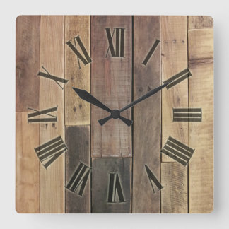 Horloge Carrée Bois
