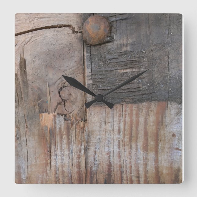 Horloge Carrée Bois de son I (Recto)