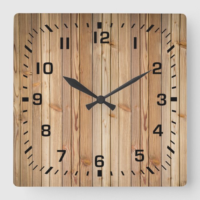Horloge Carrée Bois léger Faux (Recto)