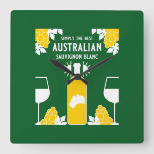 Horloge Carrée Boisson de vin Sauvignon Blanc