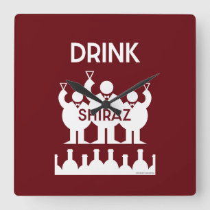 Horloge Carrée Boissons de vins de Shiraz