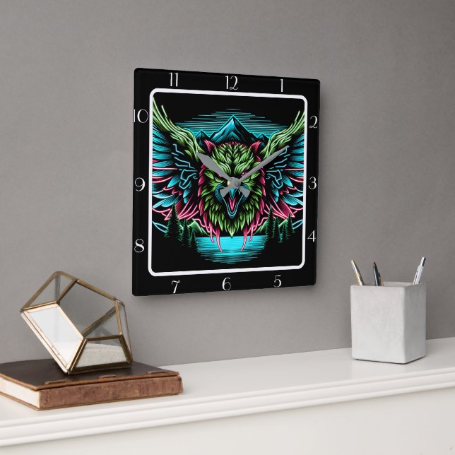 Horloge Carrée Bold Neon Falcon (Bureau)