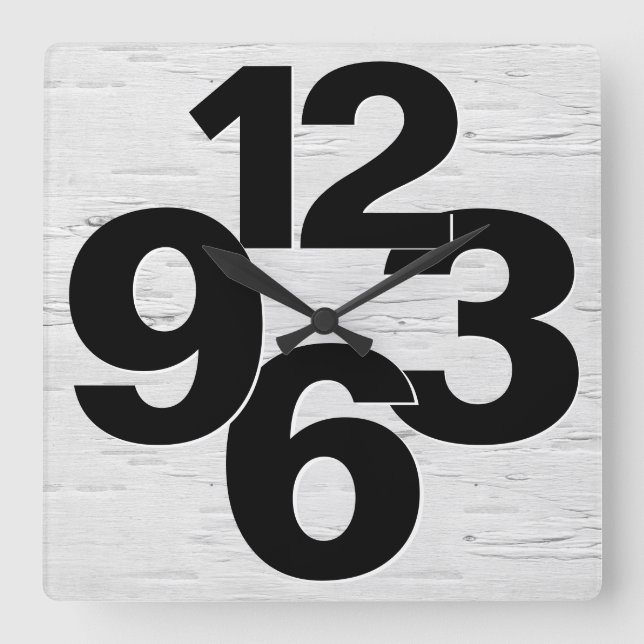 Horloge Carrée Bold Number (Recto)