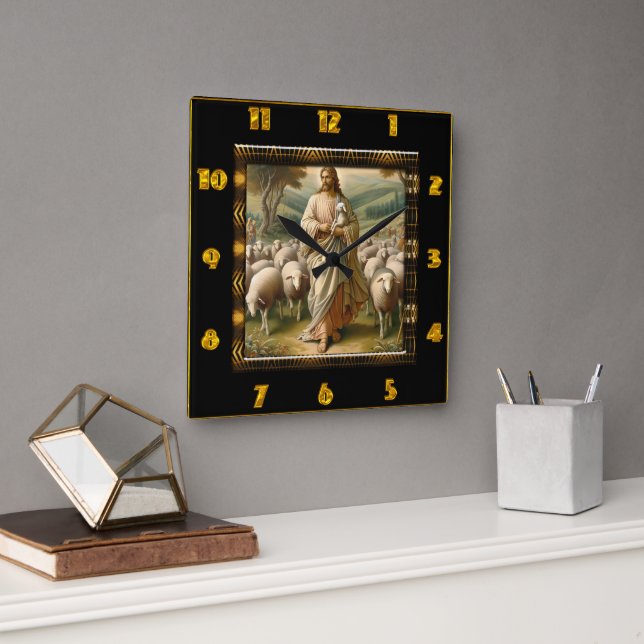 Horloge Carrée Bon Berger Jean 10:7 Terrain paisible du berger (Bureau)