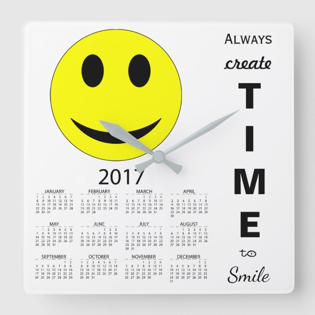 Horloge Carrée Bonne année 2017 Inspirational Calendar (Recto)