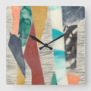 Horloge Carrée Bordure couleur II