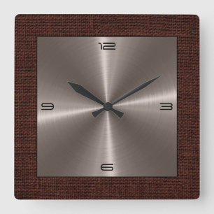 Horloge Carrée Bordure de Burap moderne en acier inoxydable de br