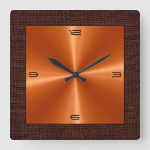 Horloge Carrée Bordure de Burap moderne en acier inoxydable orang