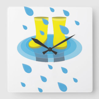 Horloge Carrée Bottes de pluie