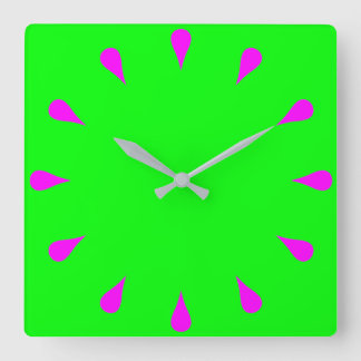 Horloge Carrée Boucles de magenta