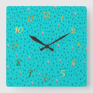 Horloge Carrée bouddha en menthe