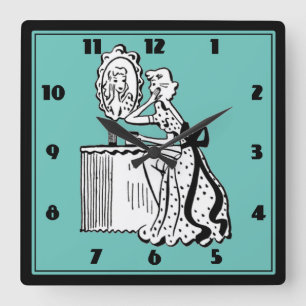 Horloge Carrée Boudoir féminin moderne et moderne rétro les année