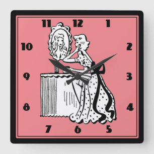 Horloge Carrée Boudoir moderne de dames de la rétro moitié du