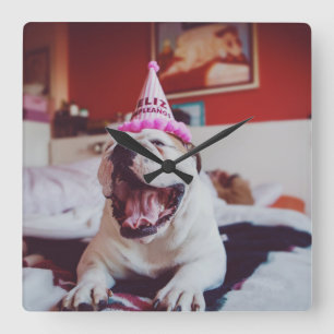 Horloge Carrée Bouledogue britannique des images   de Getty