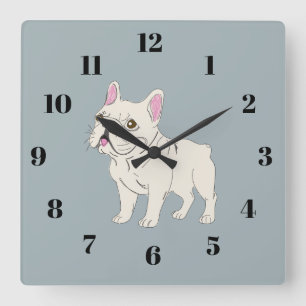 Horloge Carrée Bouledogue français