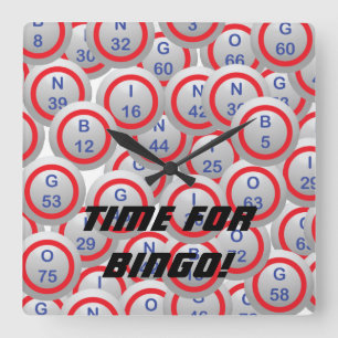 Horloge Carrée Boules de bingo-test