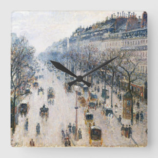 Horloge Carrée Boulevard Montmartre by Pissaro Acrylic Wall Clock