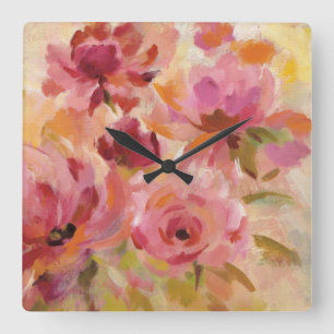 Horloge Carrée Bouquet des roses