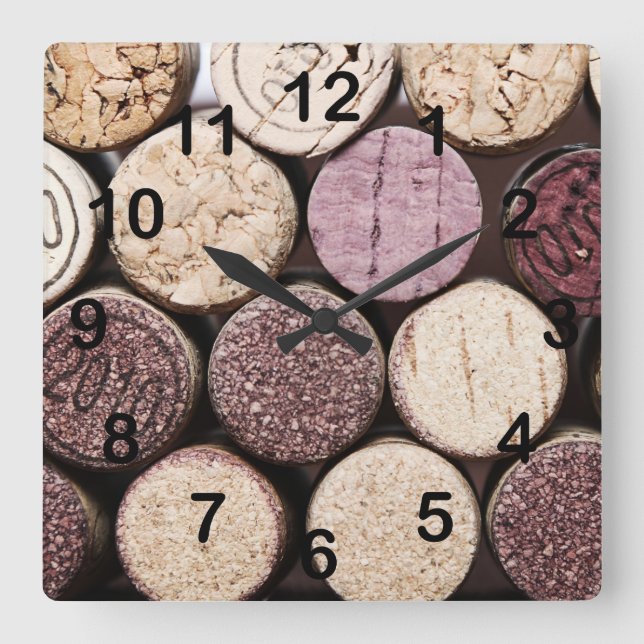 Horloge Carrée Bouteilles à vin (Recto)